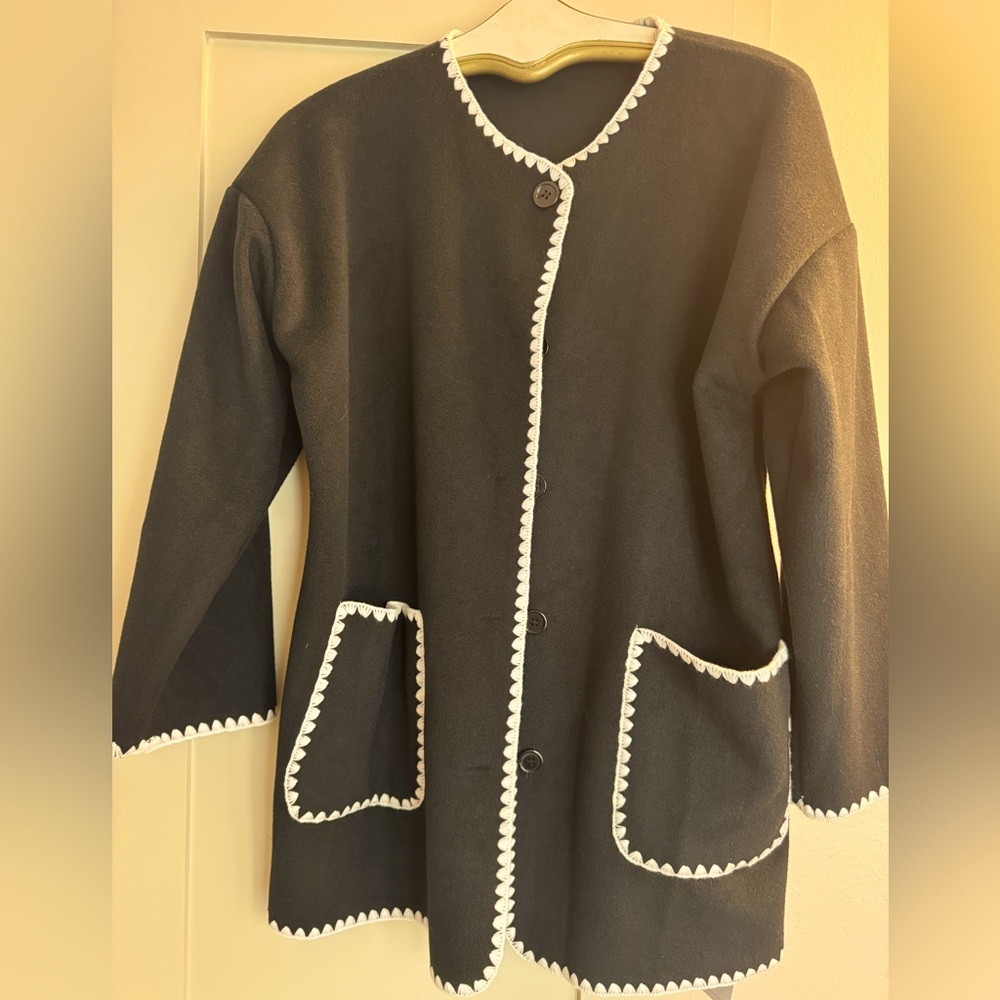 Black Jacket with White Trim